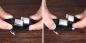 Preview: Herren Leder Armband mit Edelstahlreifendekoration