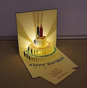 Preview: 3D Geburtstagskarte mit Licht & Musik