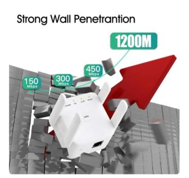 Preview: 1200 Mbit / 5GHz Drahtloser WIFI Range Extender