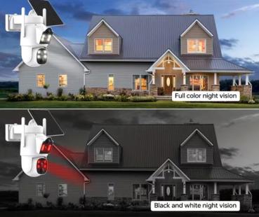 Preview: Solarbetriebene Dual-Lens Außen-Sicherheitskamera