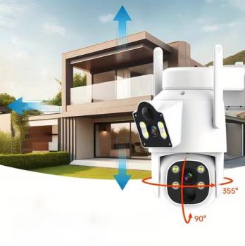 Preview: Solarbetriebene Dual-Lens Außen-Sicherheitskamera