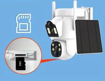 Preview: Solarbetriebene Dual-Lens Außen-Sicherheitskamera