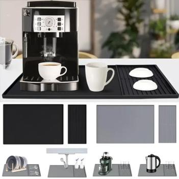 2-in-1 Silikon-Kaffeetuch mit erhöhtem Rand