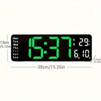 Wand-Digitaluhr mit Doppelwecker, Fernbedienung & Temperaturanzeige