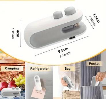 Tragbarer USB-Snackbeutelverschluss mit Schneidwerkzeug