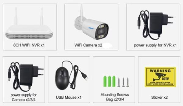 Kabelloses CCTV WiFi-Kamera-Kit mit 1TB Festplatte