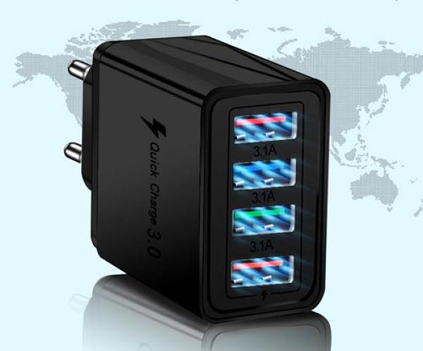 USB Ladegerät mit 4 Eingängen