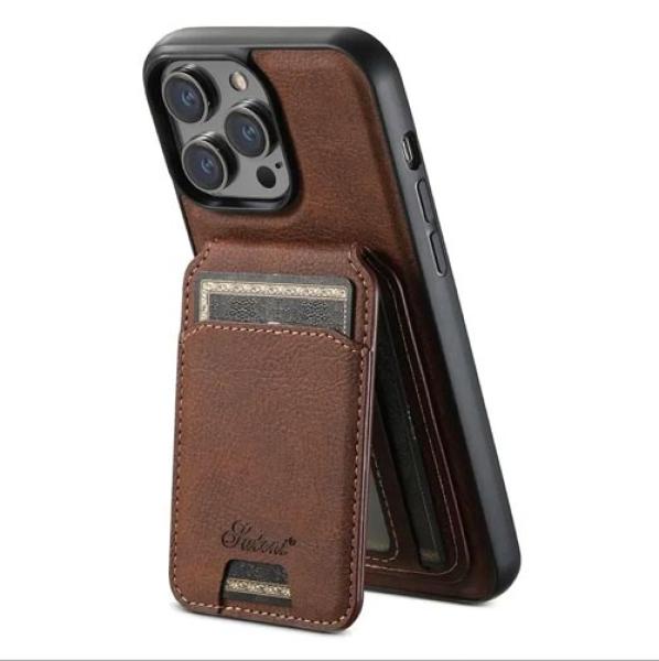 Magnetische Lederhandyhülle mit abnehmbarem MagSafe-Kartenhalter für iPhone