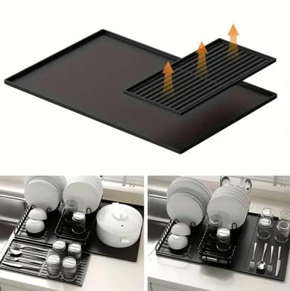 2-in-1 Silikon-Kaffeetuch mit erhöhtem Rand
