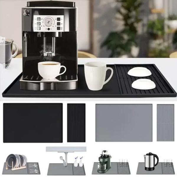 2-in-1 Silikon-Kaffeetuch mit erhöhtem Rand