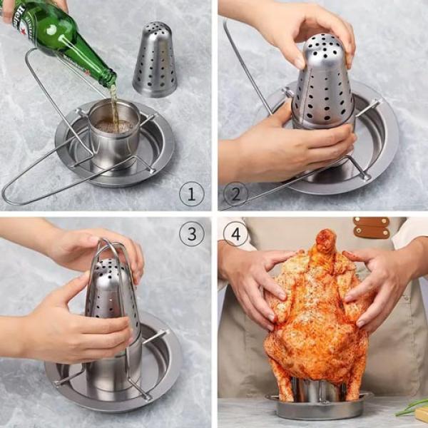 Edelstahl-Hähnchen-Bräter-Rack